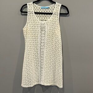 Elegant Cream Crochet Swim Coverup